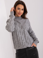 Hurt Ciemnoszary damskisweter z warkoczami