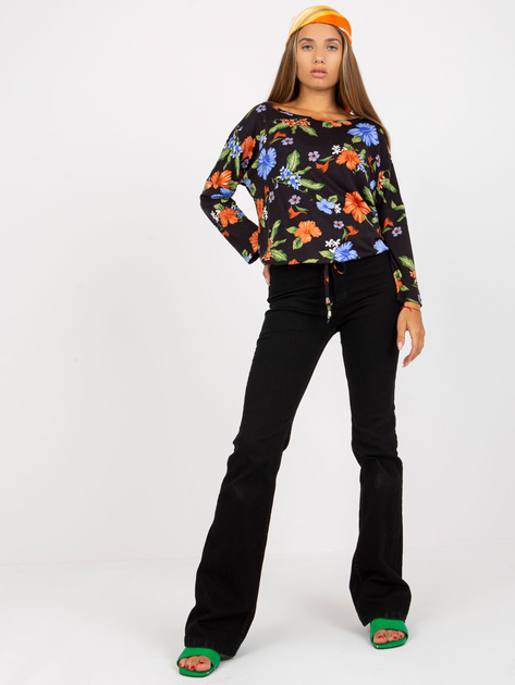 Hurt Ciemnogranatowa bluzka z nadrukiem bawełniana RUE PARIS