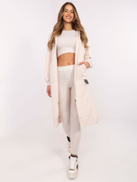 Hurt Jasnobeżowy melanżowy damski komplet z bluzą z kapturem