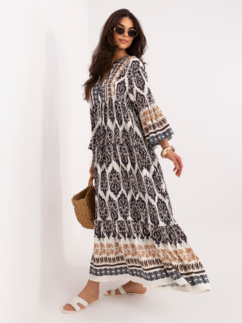 Granatowa długa sukienka na lato