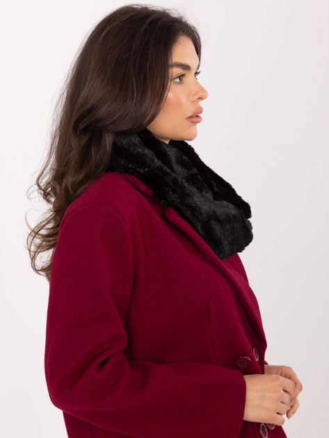 Czarny futrzany komin damski