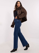 Hurt Ciemnoniebieskie rozszerzane jeansy damskie