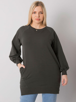 Ciemna khaki gładka bluza plus size Toledo