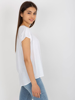 Hurtownia Biała damska bluzka z wiskozy SUBLEVEL