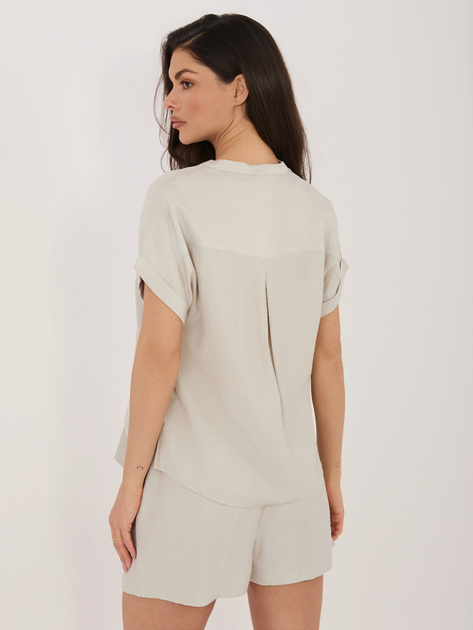 Jasnobeżowa luźna bluzka na lato SUBLEVEL