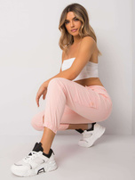 Jasnoróżowe spodnie materiałowe Ximenna