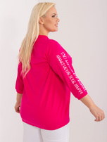 Hurt Fuksjowa casualowa bluzka plus size z bawełny