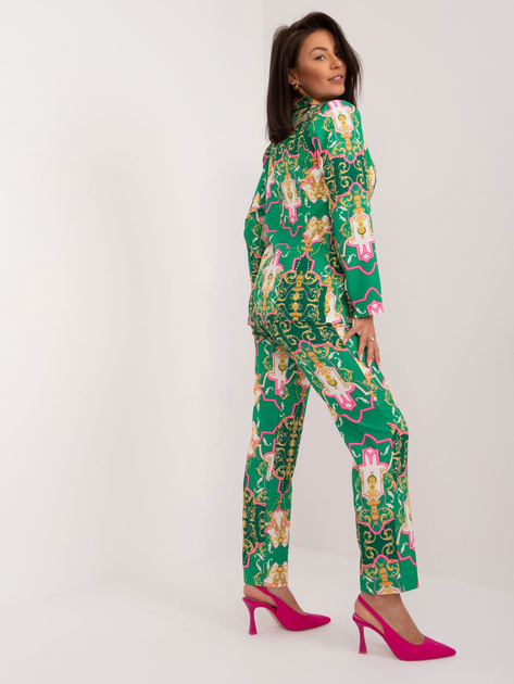 Hurt Zielony dwuczęściowy komplet ze spodniami na guzik