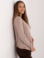 Ciemnobeżowa damska bluzka longsleeve