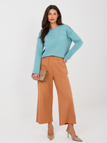 Ceglaste damskie jeansy wide leg 