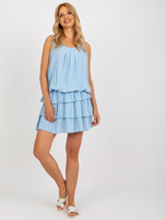 Hurt Jasnoniebieska sukienka z falbanami OCH BELLA