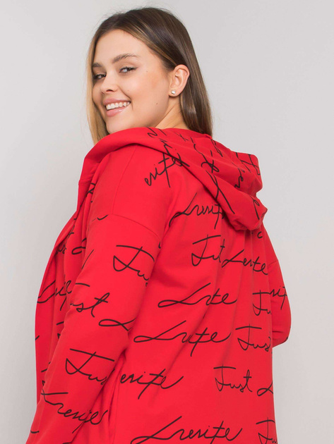 Czerwona narzutka plus size z printami Parma