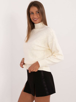 Hurt Ecru sweter z półgolfem i długim rękawem