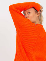 Hurtownia Pomarańczowy sweter rozpinany oversize RUE PARIS 