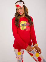 Hurtownia Czerwona damska piżama z nadrukiem