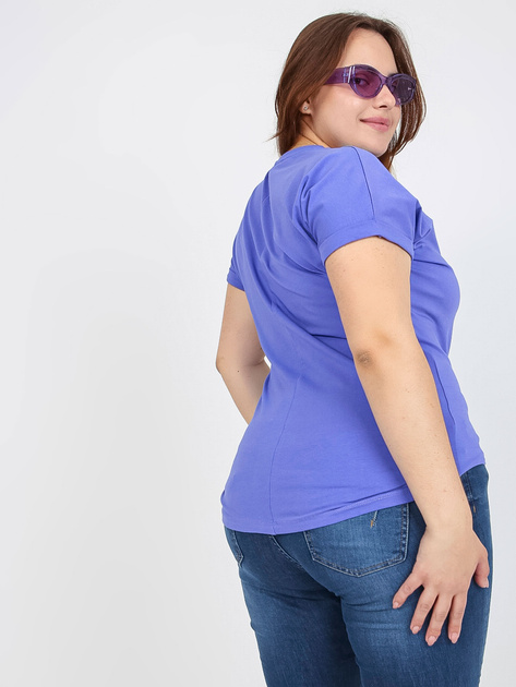 Fioletowy t-shirt plus size z napisem