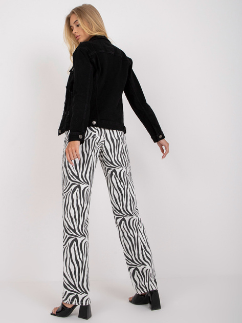 Czarna damska kurtka jeansowa z długim rękawem RUE PARIS