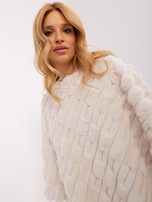 Hurtownia Ecru eleganckie poncho damskie
