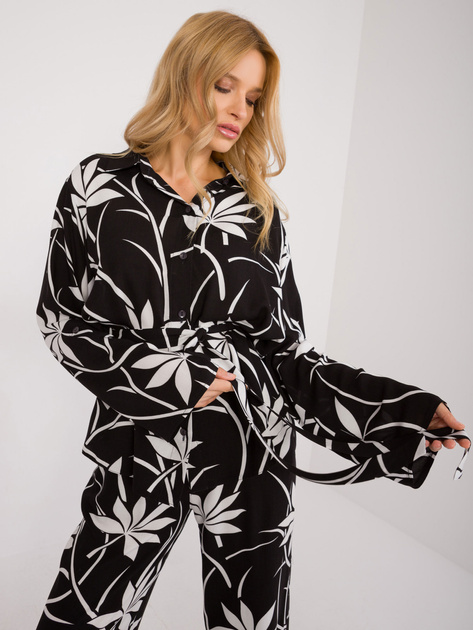 Hurt Czarno-biały dwuczęściowy komplet letni z nadrukiem