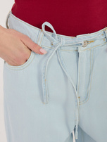 Jasnoniebieskie szerokie jeansy z wiązaniem SUBLEVEL 