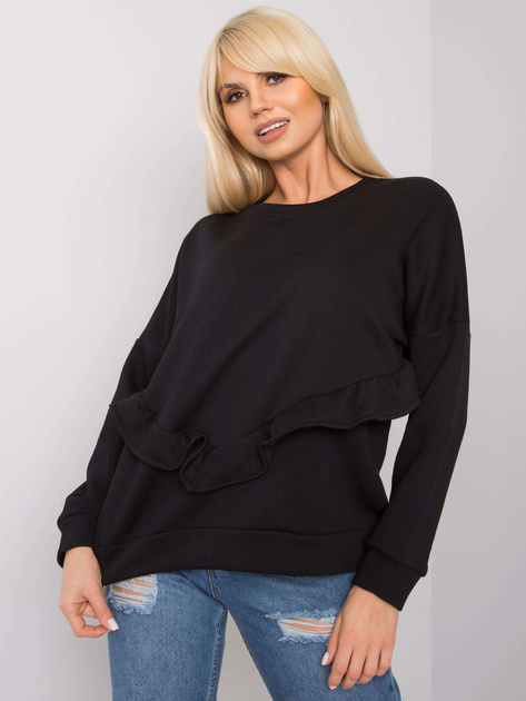 Czarna bluza z falbaną Frose RUE PARIS