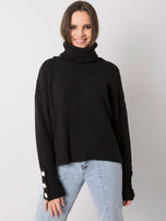Czarny sweter golf damski Emrie RUE PARIS