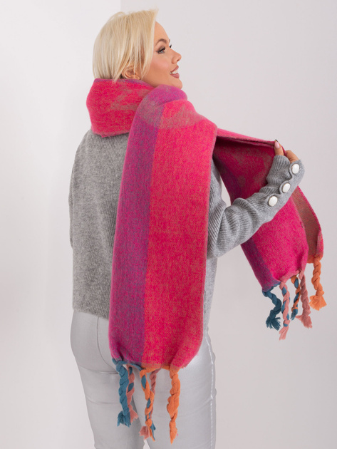 Hurtownia Fuksjowy zimowy szal w paski