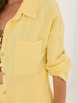 Jasnożółta muślinowa koszula z długim rękawem 