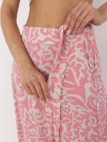 Różowa trapezowa spódnica we wzory FRESH MADE