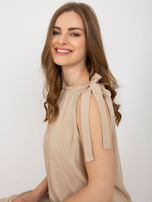 Hurt Beżowa oversize sukienka z wiskozy OCH BELLA