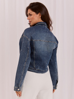 Dark blue denim jacket with decorative studs.