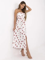 Biała letnia sukienka z gorsetową talią 