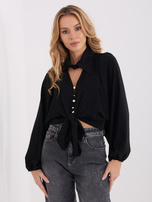 Czarna krótka koszula z wiązaniem