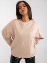 Beige women sweatshirt with Damiette inscription
