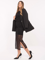 Czarna midi spódnica z koronki RUE PARIS