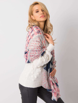 Szaro-różowa chusta we wzory