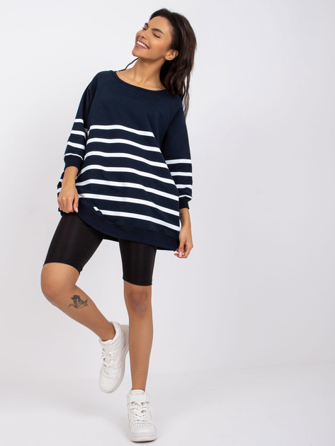 Granatowo-biała bluza w paski Sydney RUE PARIS