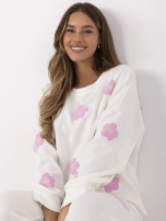 Ecru dwuczęściowy komplet z naszywkami