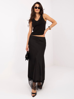 Czarny damski top bez rękawów 