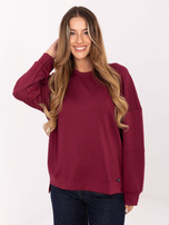 Burgundowa dresowa bluza bez kaptura