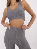 Szary sportowy komplet z legginsami RUE PARIS