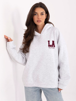 Jasnoszara dresowa bluza z napisem LA