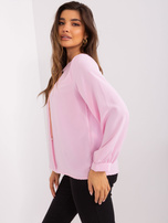 Hurtownia Jasnoróżowa elegancka bluzka wizytowa