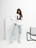 Ecru sweatshirt with contrasting RUE PARIS inscription.