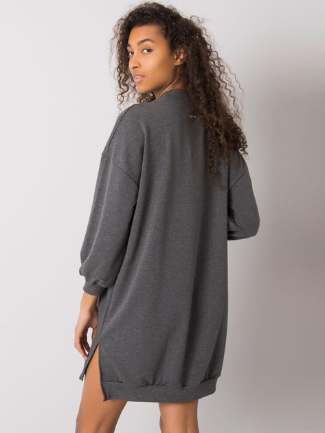 Ciemnoszara melanżowa damska sukienka bawełniana Maretta RUE PARIS