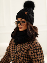 Black three-piece winter set with wool.
