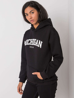 Czarna bluza z kapturem Khianna RUE PARIS