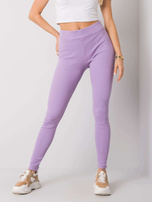 Jasnofioletowe legginsy prążkowane Vesper 
