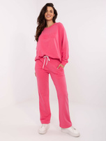 Hurt Ciemnoróżowy komplet dresowy z bluzą oversize