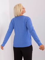 Hurtownia Niebieski sweter plus size ze ścigaczami